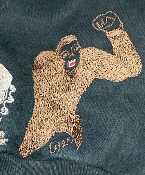 BERNHARD WILLHELM（ベルンハルト ウィルヘルム）BERNHARD WILLHELM (ベルンハルト ウィルヘルム) 刺繍ハイネックプルオーバーパーカー ブラック サイズ:Sの古着・服飾アイテム