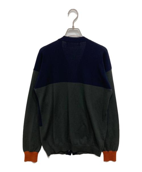 MARNI（マルニ）MARNI (マルニ) バイカラーニットカーディガン ネイビー×グレー サイズ:46の古着・服飾アイテム