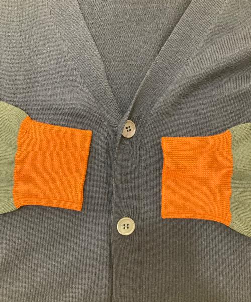 MARNI（マルニ）MARNI (マルニ) バイカラーニットカーディガン ネイビー×グレー サイズ:46の古着・服飾アイテム