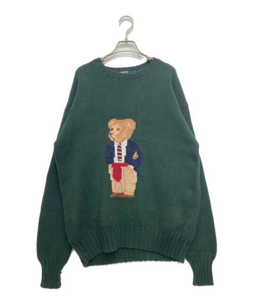 POLO RALPH LAUREN（ポロ・ラルフローレン）POLO RALPH LAUREN (ポロ・ラルフローレン) ポロベア‐ニット グリーン サイズ:Mの古着・服飾アイテム