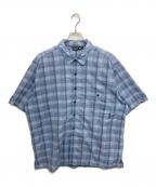 Patagoniaパタゴニア）の古着「半袖シアサッカーチェックシャツ」｜スカイブルー