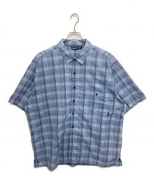 Patagonia（パタゴニア）の古着「半袖シアサッカーチェックシャツ」｜スカイブルー