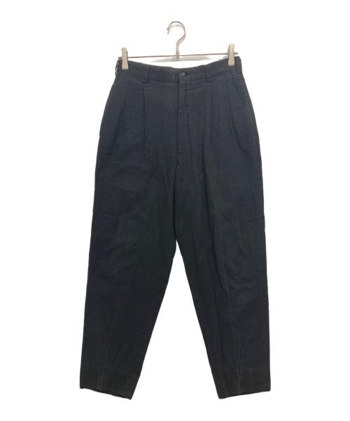 COMME des GARCONS HOMME（コムデギャルソン オム）COMME des GARCONS HOMME (コムデギャルソン オム) タックコットンテーパードパンツ ブラック サイズ:Sの古着・服飾アイテム