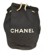 CHANELシャネル）の古着「巾着ショルダーバッグ/プールバッグ」｜ブラック