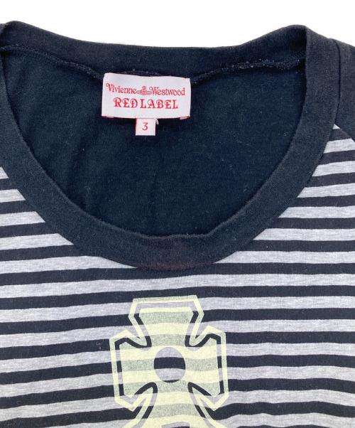 Vivienne Westwood RED LABEL（ヴィヴィアンウエストウッドレッドレーベル）Vivienne Westwood RED LABEL (ヴィヴィアンウエストウッドレッドレーベル) オーブプリント変形ラグランカットソー ブラック サイズ:3の古着・服飾アイテム