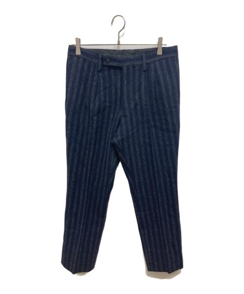 m's braque（エムズブラック）M'S BRAQUE (エムズブラック) 別注moonストライプパンツ ネイビー サイズ:40 未使用品の古着・服飾アイテム
