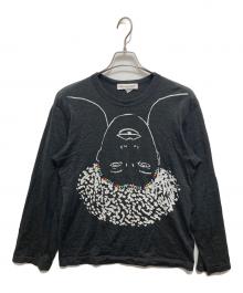 COMME des GARCONS SHIRT（コムデギャルソンシャツ）の古着「アートビーズ装飾カットソー」｜グレー