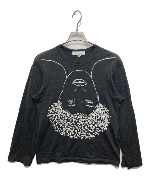 COMME des GARCONS SHIRT（コムデギャルソンシャツ）COMME des GARCONS SHIRT (コムデギャルソンシャツ) アートビーズ装飾カットソー グレー サイズ:Mの古着・服飾アイテム