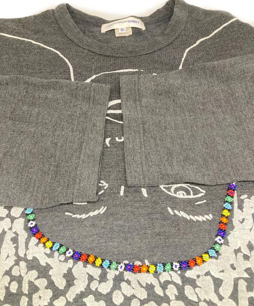 COMME des GARCONS SHIRT（コムデギャルソンシャツ）COMME des GARCONS SHIRT (コムデギャルソンシャツ) アートビーズ装飾カットソー グレー サイズ:Mの古着・服飾アイテム