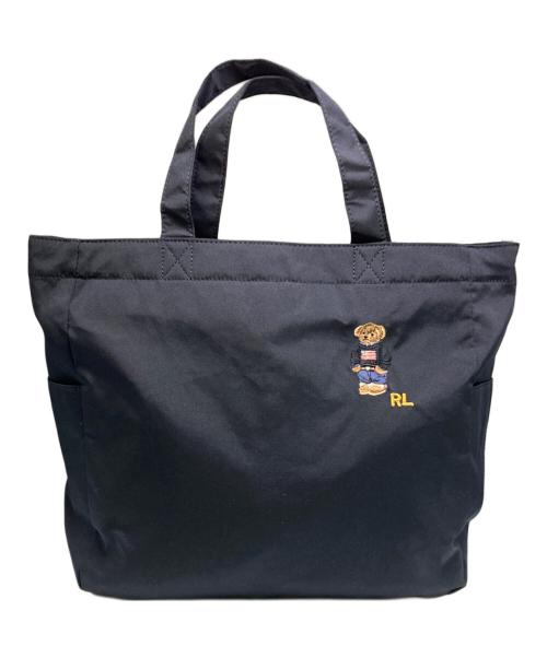 POLO RALPH LAUREN（ポロ・ラルフローレン）POLO RALPH LAUREN (ポロ・ラルフローレン) ポロベア刺繍トートバッグ ネイビーの古着・服飾アイテム