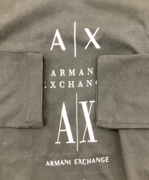 ARMANI EXCHANGE（アルマーニ エクスチェンジ）ARMANI EXCHANGE (アルマーニ エクスチェンジ) ロゴプリント長袖カットソー ブラック サイズ:Sの古着・服飾アイテム