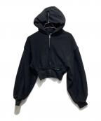 ALEXANDER WANGアレキサンダー・ワン）の古着「クロップド丈 ジップアップ パーカー」｜ブラック