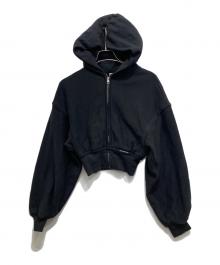 ALEXANDER WANG（アレキサンダー・ワン）の古着「クロップド丈 ジップアップ パーカー」｜ブラック