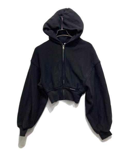 ALEXANDER WANG（アレキサンダー・ワン）ALEXANDER WANG (アレキサンダー・ワン) クロップド丈 ジップアップ パーカー ブラック サイズ:XSの古着・服飾アイテム