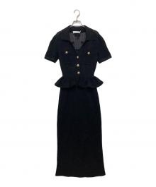 SELF PORTRAIT（セルフ ポートレイト）の古着「BLACK BOW CROCHET MIDI DRESS」｜ブラック