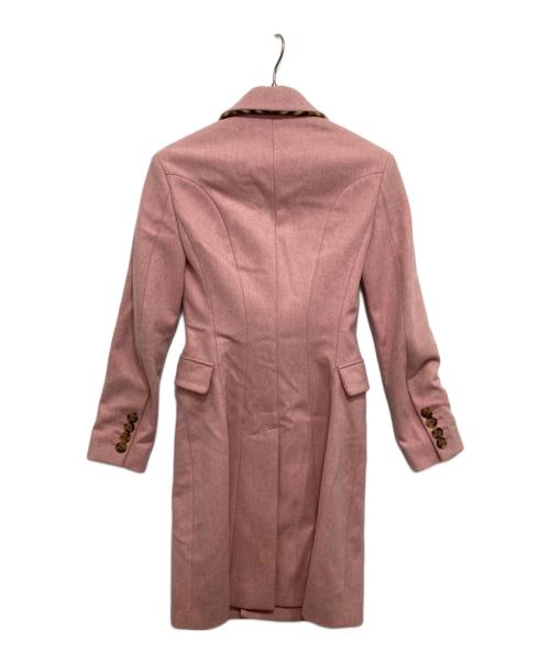 BURBERRY（バーバリー）BURBERRY (バーバリー) ダブルブレストウールチェスターコート ピンク サイズ:SIZE UK4の古着・服飾アイテム