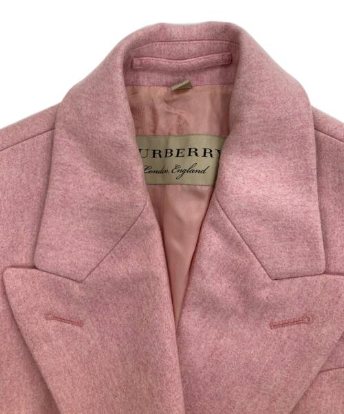BURBERRY（バーバリー）BURBERRY (バーバリー) ダブルブレストウールチェスターコート ピンク サイズ:SIZE UK4の古着・服飾アイテム
