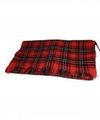 COMME des GARCONS×Lochcarronコムデギャルソン×ロキャロン）の古着「チェックマフラー」｜レッド