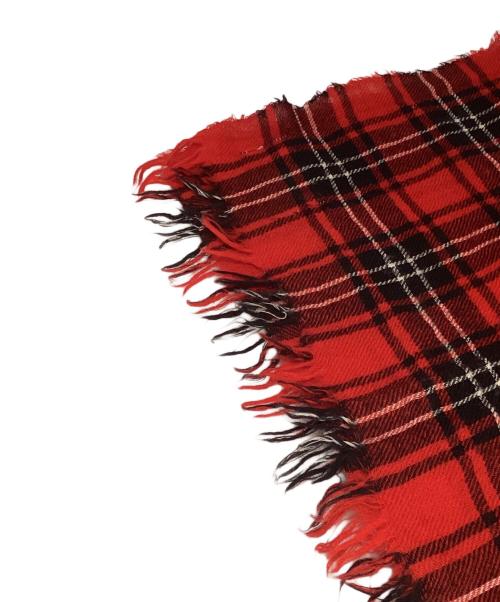 COMME des GARCONS（コムデギャルソン）COMME des GARCONS (コムデギャルソン) LOCHCARRON (ロキャロン) チェックマフラー レッドの古着・服飾アイテム