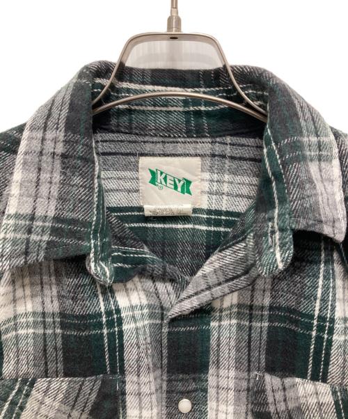 KEY（キー）KEY (キー) ウエスタンチェックネルシャツ ホワイト サイズ:Lの古着・服飾アイテム