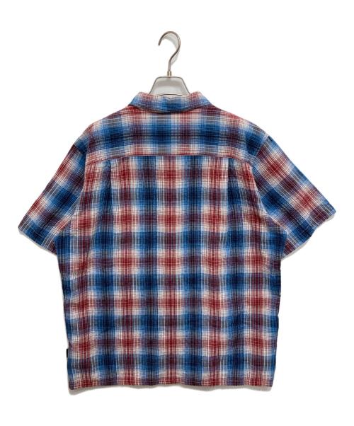 Patagonia（パタゴニア）Patagonia (パタゴニア) パッカーウェアシャツ/半袖シアサッカーチェックシャツ ブルー サイズ:Lの古着・服飾アイテム