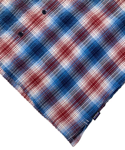Patagonia（パタゴニア）Patagonia (パタゴニア) パッカーウェアシャツ/半袖シアサッカーチェックシャツ ブルー サイズ:Lの古着・服飾アイテム