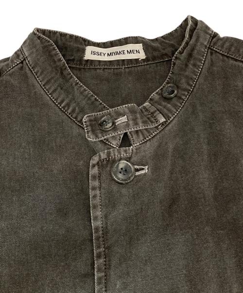 ISSEY MIYAKE MEN（イッセイミヤケメン）ISSEY MIYAKE MEN (イッセイミヤケメン) 00’sバンドカラーコットンワークジャケット/マオカラージャケット グレー サイズ:Lの古着・服飾アイテム
