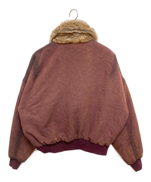 Ballsy.Brothers（ボールジーブラザーズ）BALLSY.BROTHERS (ボールジーブラザーズ) REVERSIBLE FUR FLIGHT JACKET レッド×ブラウン サイズ:Lの古着・服飾アイテム