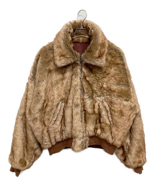 Ballsy.Brothers（ボールジーブラザーズ）BALLSY.BROTHERS (ボールジーブラザーズ) REVERSIBLE FUR FLIGHT JACKET レッド×ブラウン サイズ:Lの古着・服飾アイテム