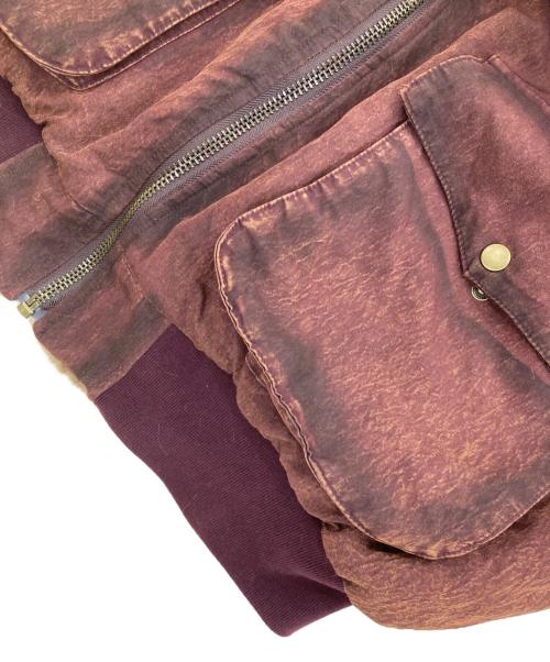 Ballsy.Brothers（ボールジーブラザーズ）BALLSY.BROTHERS (ボールジーブラザーズ) REVERSIBLE FUR FLIGHT JACKET レッド×ブラウン サイズ:Lの古着・服飾アイテム