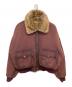 BALLSY.BROTHERS（ボールジーブラザーズ）の古着「REVERSIBLE FUR FLIGHT JACKET」｜レッド×ブラウン
