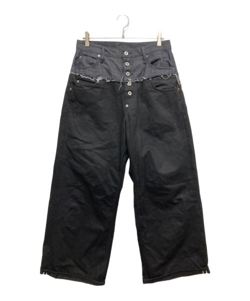 Ballsy.Brothers（ボールジーブラザーズ）BALLSY.BROTHERS (ボールジーブラザーズ) BADWAY (バッドウェイ) 2up wide denim pants インディゴ サイズ:Lの古着・服飾アイテム