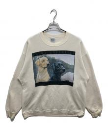 marathon apparel（マラソンアパレル）の古着「90’Sドッグプリントスウェット」｜ホワイト