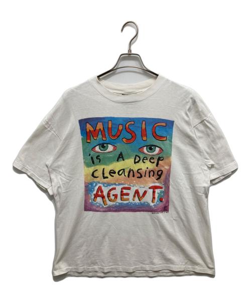 your head goes  here（ユア・ヘッド・ゴーズ・ヒア）your head goes  here (ユア・ヘッド・ゴーズ・ヒア) 90’SアートプリントTシャツ ホワイト サイズ:XLの古着・服飾アイテム