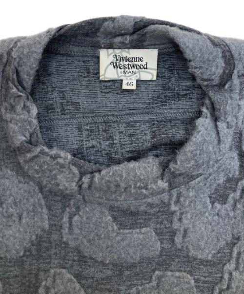 Vivienne Westwood man（ヴィヴィアン ウェストウッド マン）Vivienne Westwood man (ヴィヴィアン ウェストウッド マン) 変形ジャガード長袖カットソー グレー サイズ:SIZE 46の古着・服飾アイテム