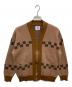 SON OF THE CHEESE（（サノバチーズ））の古着「Chessboard Check Cardigan/ジップニットカーディガン」｜ブラウン