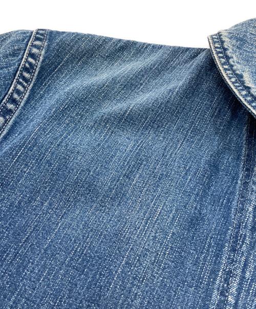 BLUE BLUE（ブルーブルー）BLUE BLUE (ブルーブルー) リペア加工ショールカラーデニムジャケット インディゴ サイズ:SIZ4の古着・服飾アイテム