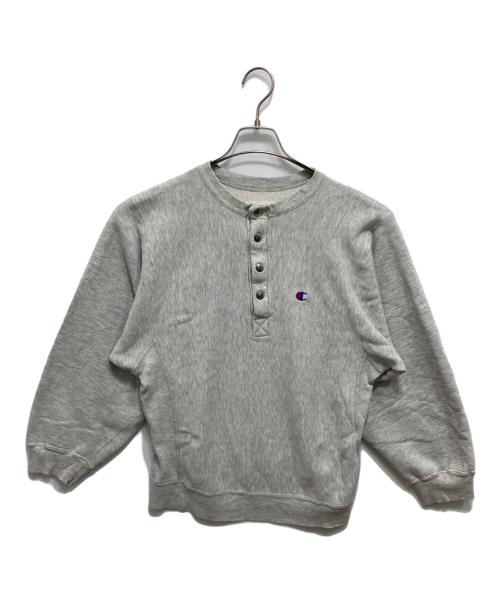 Champion（チャンピオン）Champion (チャンピオン) ハーフスナップボタンスウェット グレー サイズ:Mの古着・服飾アイテム