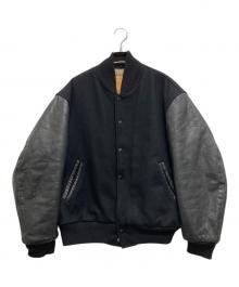 Golden Bear（ゴールデンベア）の古着「90’s袖レザー切替スタジャン」｜ブラック