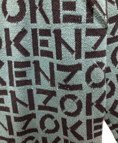KENZO（ケンゾー）KENZO (ケンゾー) 総ロゴニットワンピース グリーン サイズ:Mの古着・服飾アイテム