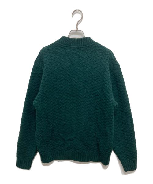 CALEE（キャリー）CALEE (キャリー) HENLEY NECK HERRINGBONE KNIT SWEATER/ヘンリーネックヘリンボーンニット グリーン サイズ:Mの古着・服飾アイテム