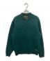 CALEE（キャリー）の古着「HENLEY NECK HERRINGBONE KNIT SWEATER/ヘンリーネックヘリンボーンニット」｜グリーン