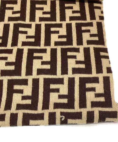 FENDI（フェンディ）FENDI (フェンディ) ズッカ柄マフラー ベージュ×レッド サイズ:FREEの古着・服飾アイテム