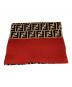 FENDI (フェンディ) ズッカ柄マフラー ベージュ×レッド サイズ:FREE：6000円