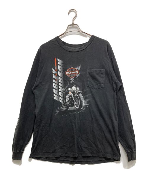 HARLEY-DAVIDSON（ハーレーダビッドソン）HARLEY-DAVIDSON (ハーレーダビッドソン) 両面プリントカットソー ブラック サイズ:XLの古着・服飾アイテム