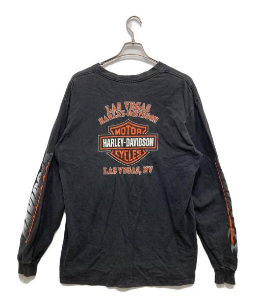 HARLEY-DAVIDSON（ハーレーダビッドソン）HARLEY-DAVIDSON (ハーレーダビッドソン) 両面プリントカットソー ブラック サイズ:XLの古着・服飾アイテム