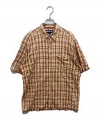 stussyステューシー）の古着「90’s半袖チェックシャツ」｜ネイビー