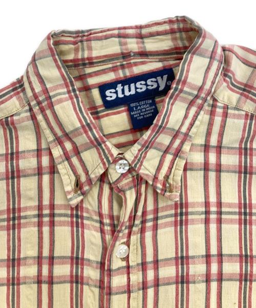 stussy（ステューシー）stussy (ステューシー) 90’s半袖チェックシャツ ネイビー サイズ:Lの古着・服飾アイテム