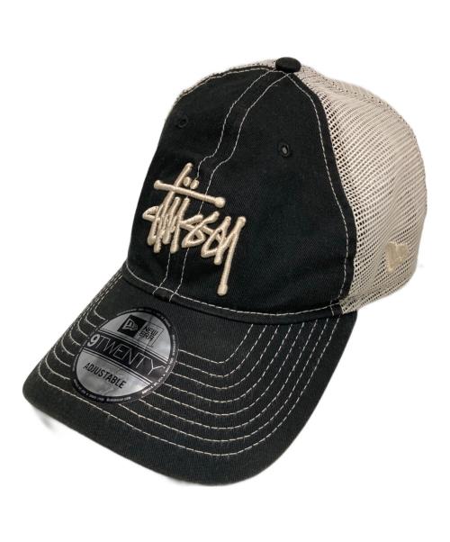 stussy（ステューシー）stussy (ステューシー) New Era (ニューエラ) 9Twenty Basic Trucker/メッシュキャップ ブラックの古着・服飾アイテム