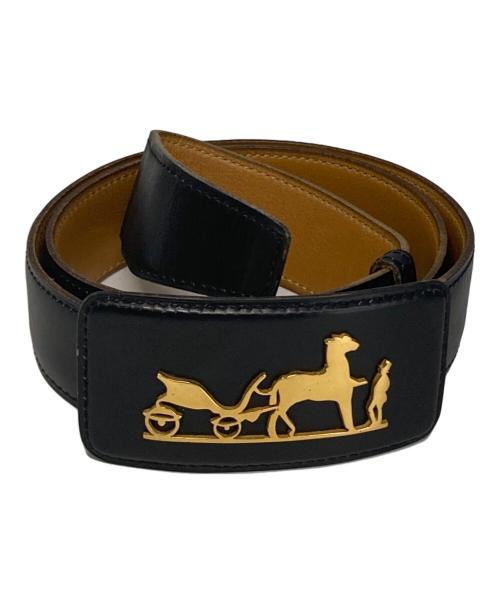 HERMES（エルメス）HERMES (エルメス) 馬車モチーフベルト ブラックの古着・服飾アイテム